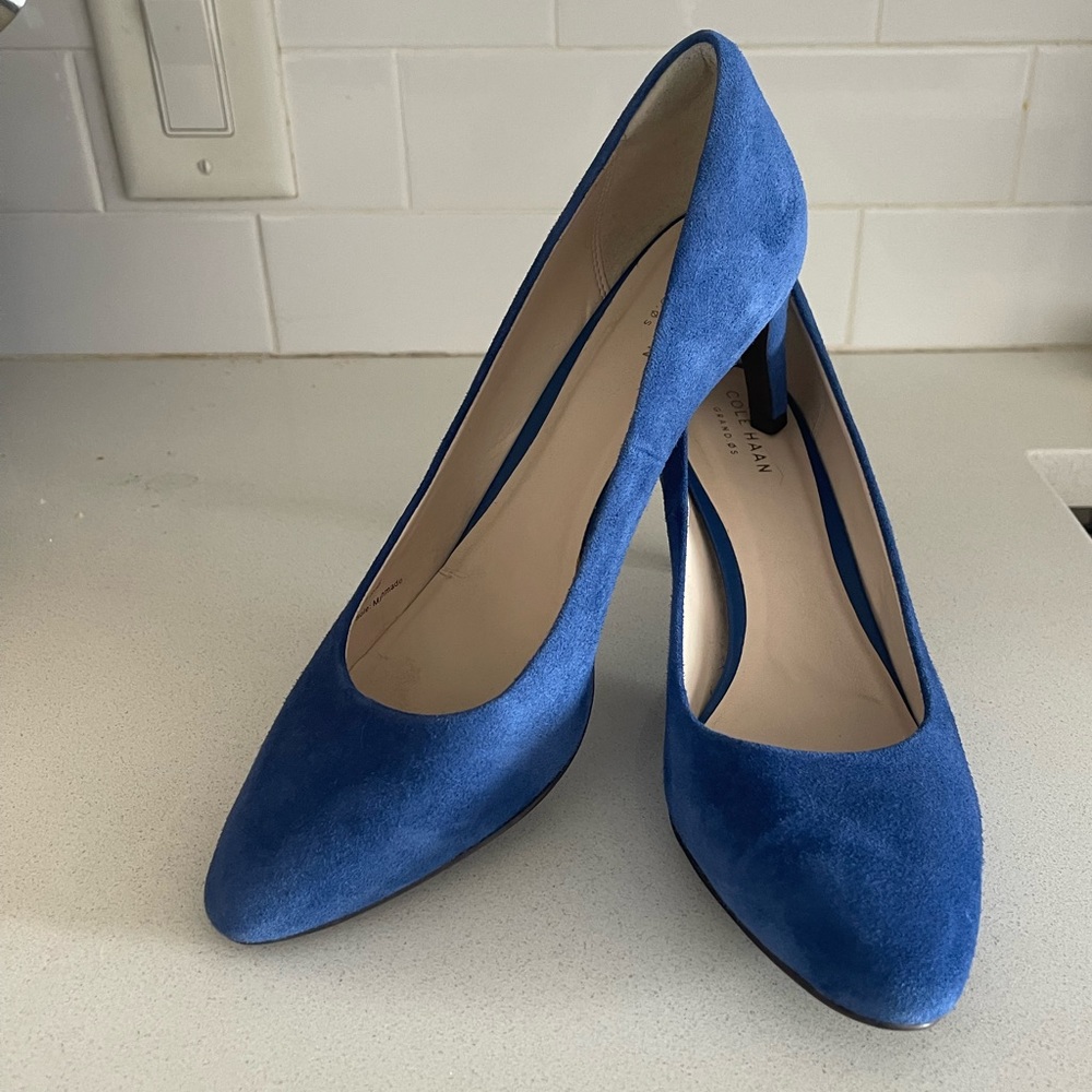 Cole Haan blue suede heels